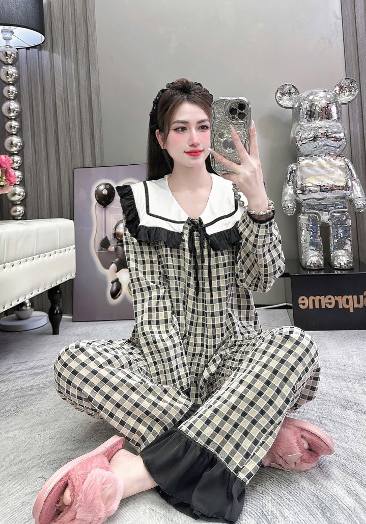 Đồ bộ tiểu thư lụa đũi nhung