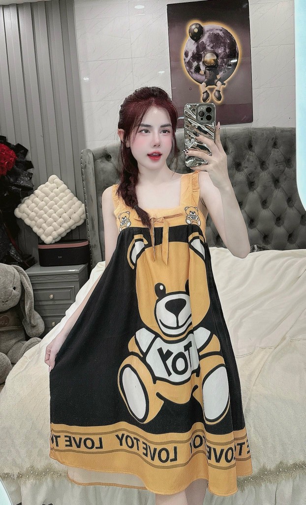 Đầm cánh tiên lụa xước mềm mịn