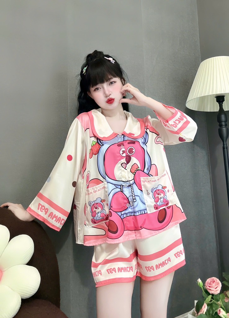 Đồ bộ đùi cổ sen tay lững lụa latin cao cấp