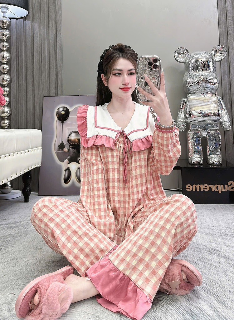 Đồ bộ tiểu thư lụa đũi nhung