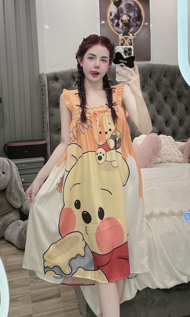 Đầm cánh tiên lụa xước mềm mịn