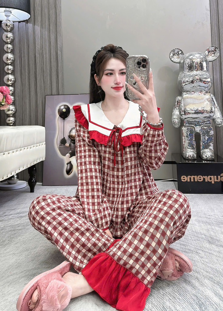 Đồ bộ tiểu thư lụa đũi nhung