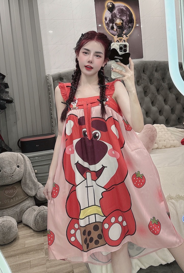 Đầm cánh tiên lụa xước mềm mịn