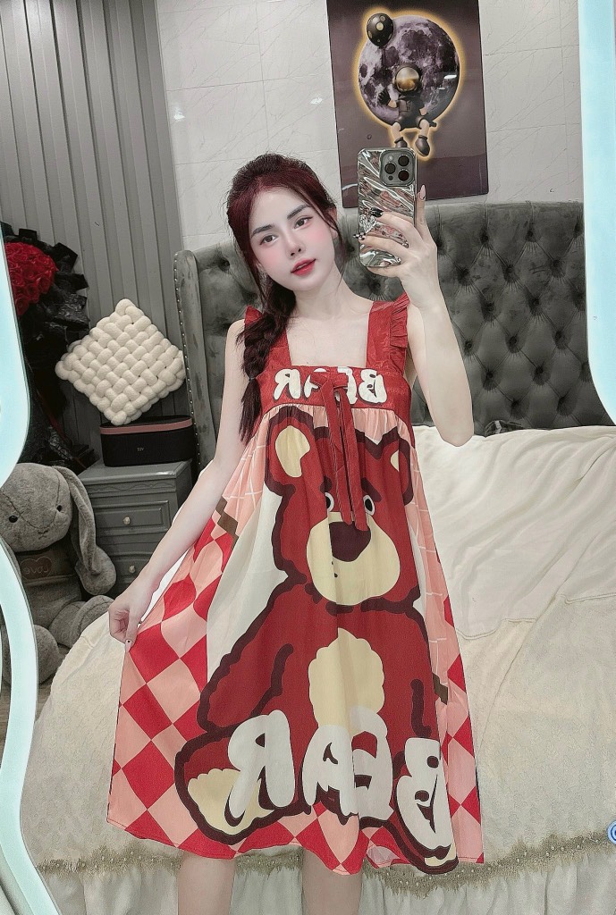 Đầm cánh tiên lụa xước mềm mịn