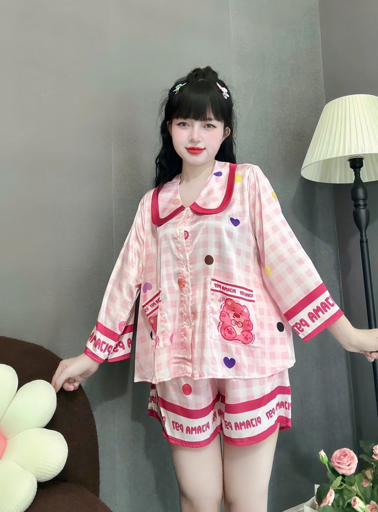 Đồ bộ đùi cổ sen tay lững lụa latin cao cấp