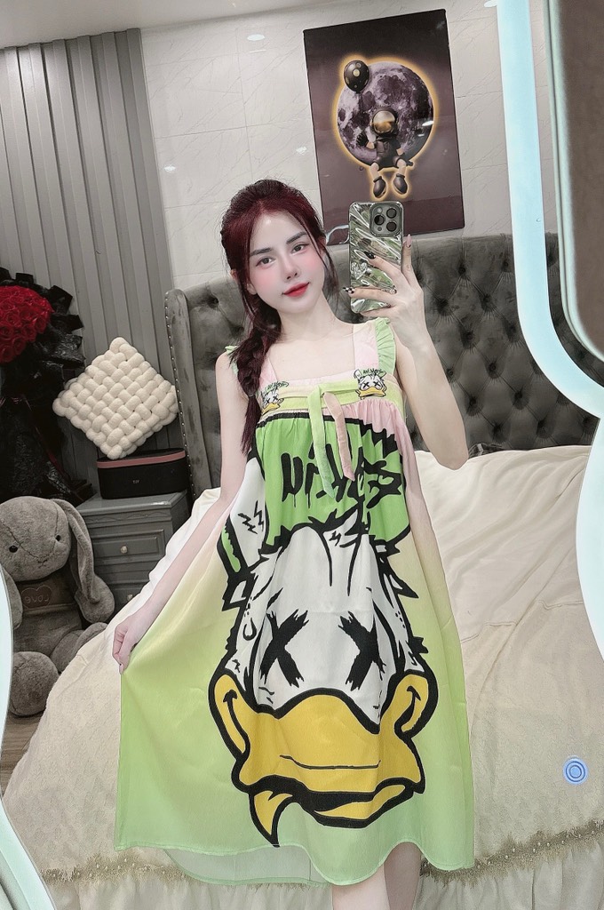 Đầm cánh tiên lụa xước mềm mịn