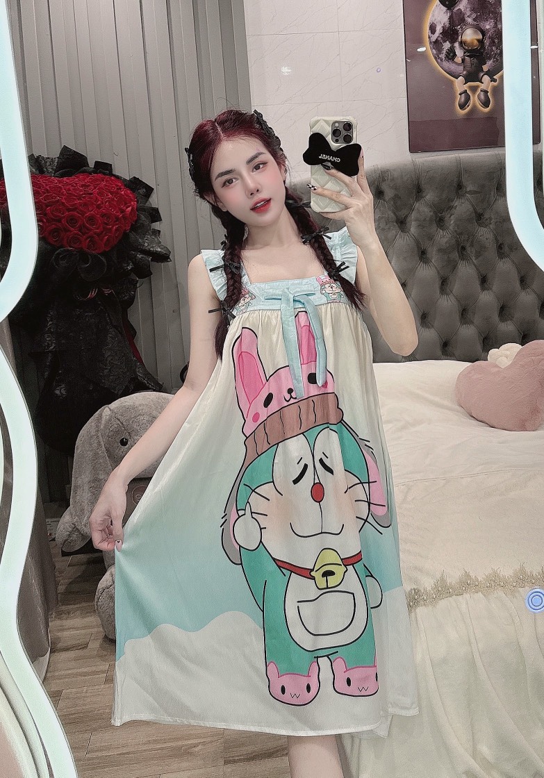 Đầm cánh tiên lụa xước mềm mịn