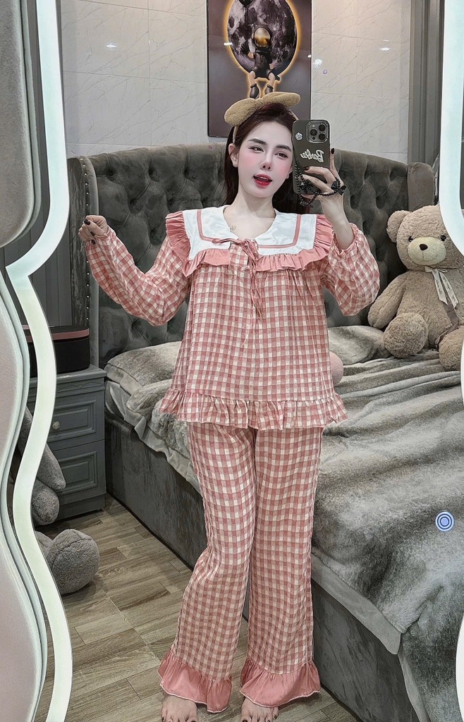 Đồ bộ tiểu thư lụa đũi nhung