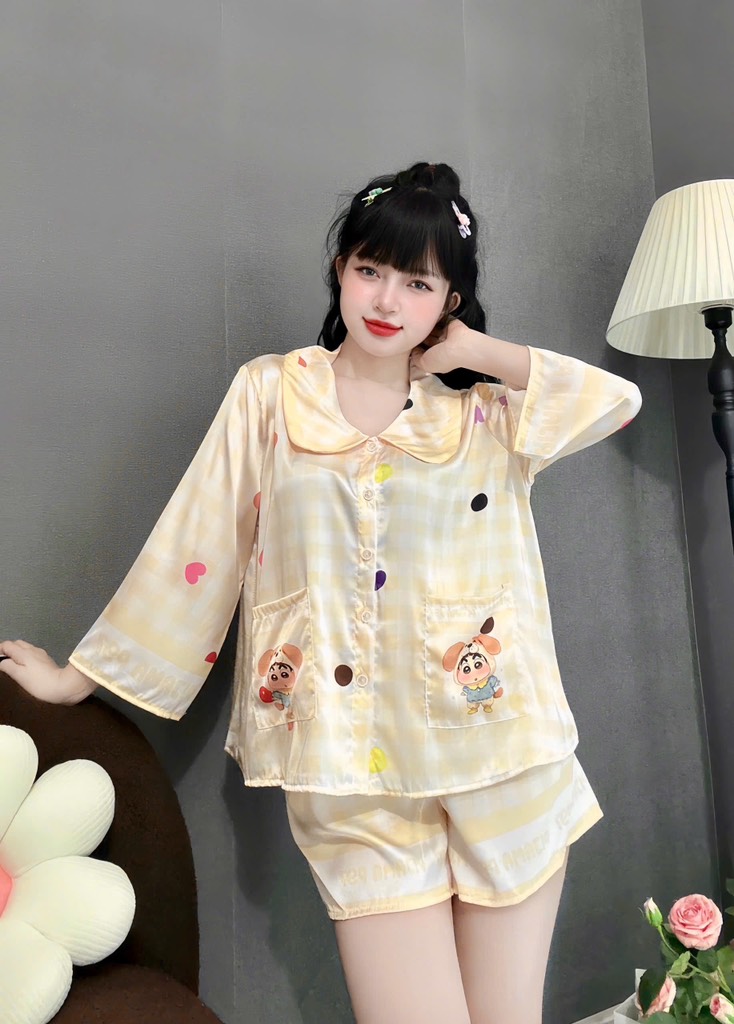 Đồ bộ đùi cổ sen tay lững lụa latin cao cấp