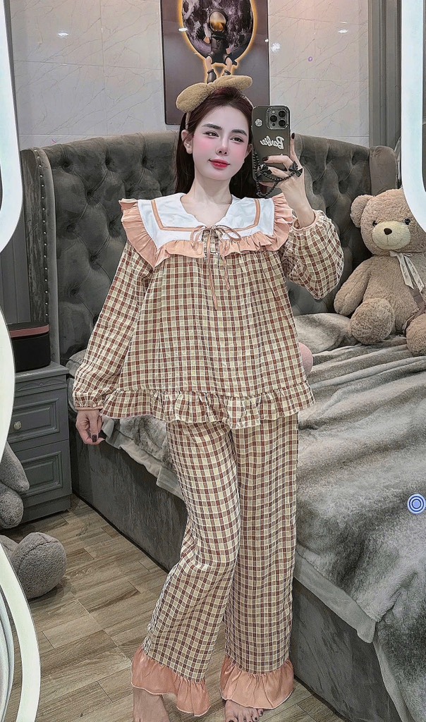 Đồ bộ tiểu thư lụa đũi nhung