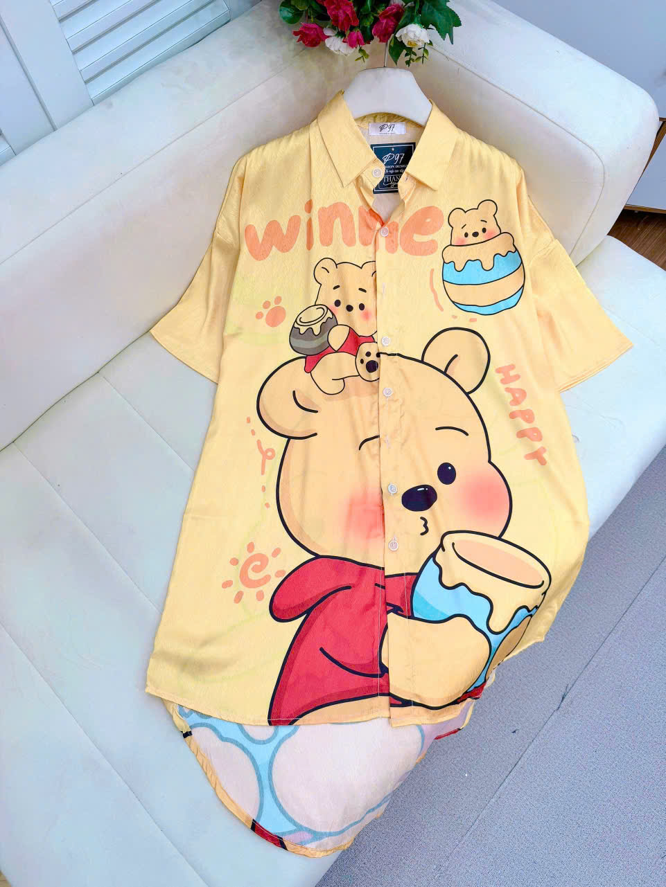 Đầm sơ mi lụa xước
