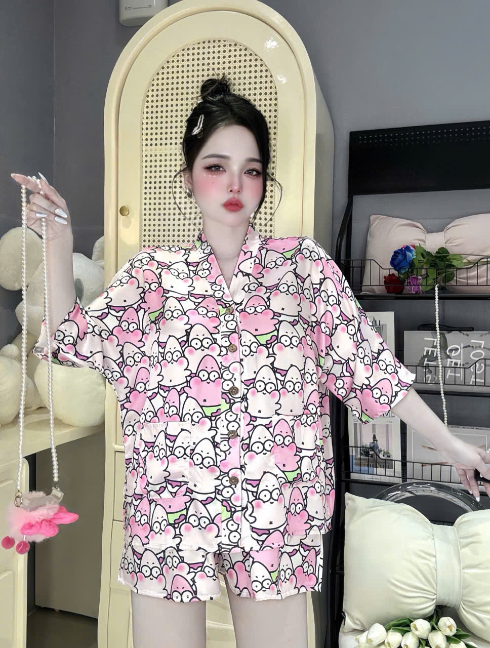 Đồ bộ đùi cánh dơi lụa latin