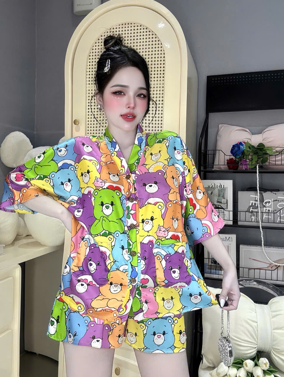 Đồ bộ đùi cánh dơi lụa latin