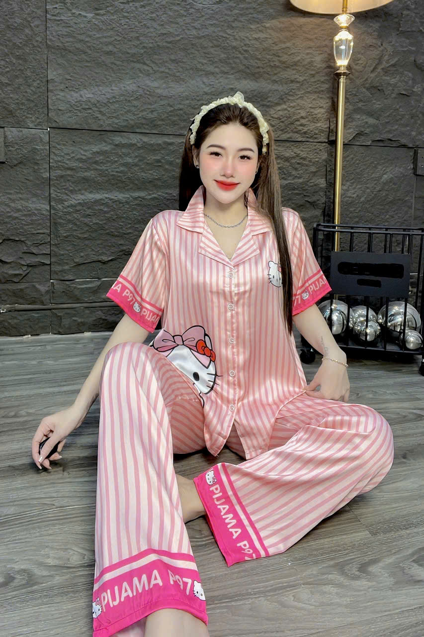 Đồ bộ tay ngắn lụa latin
