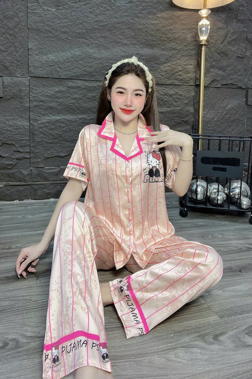 Đồ bộ tay ngắn lụa latin