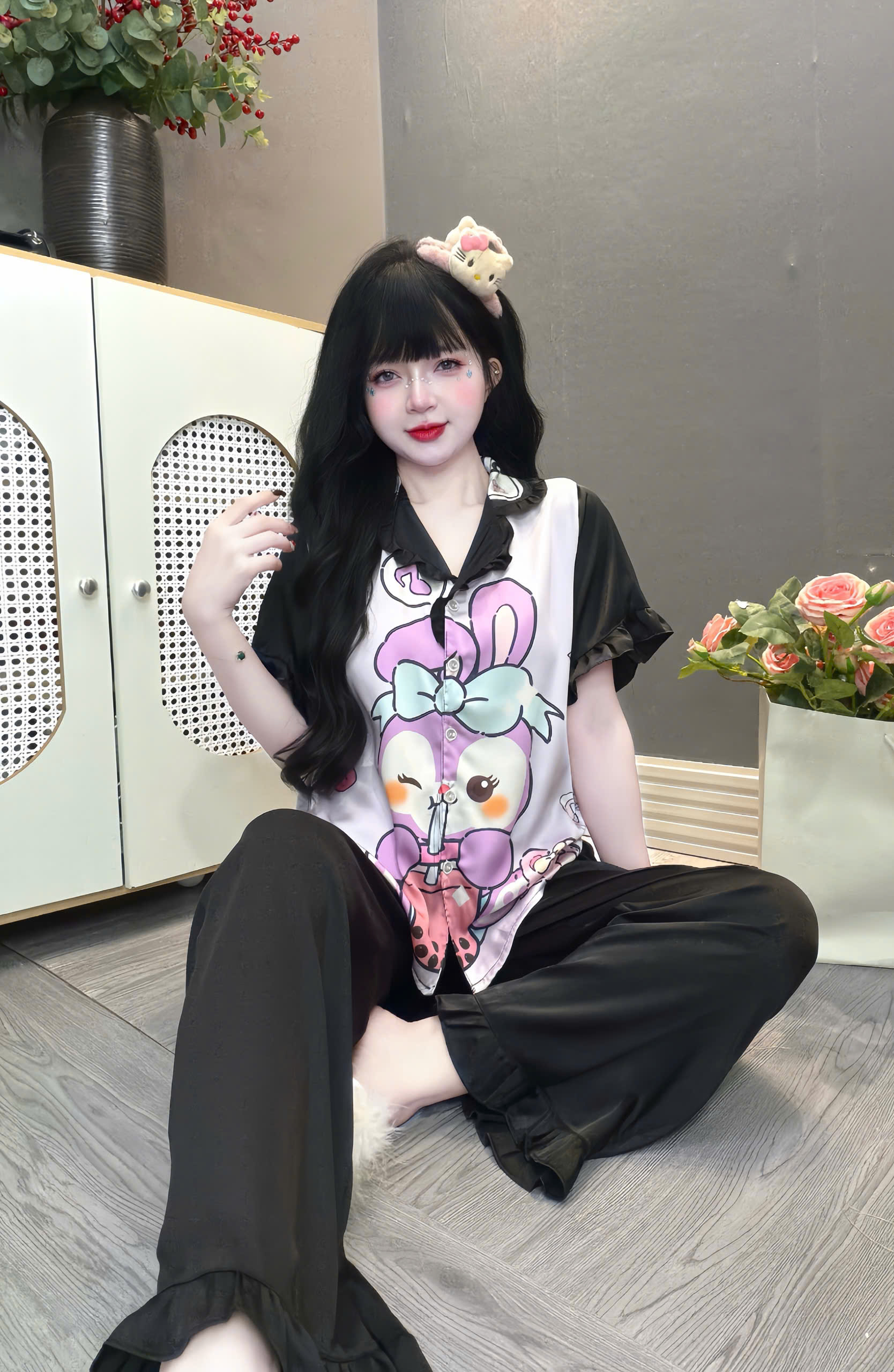 Đồ bộ tay ngắn lụa latin size dưới 60kg