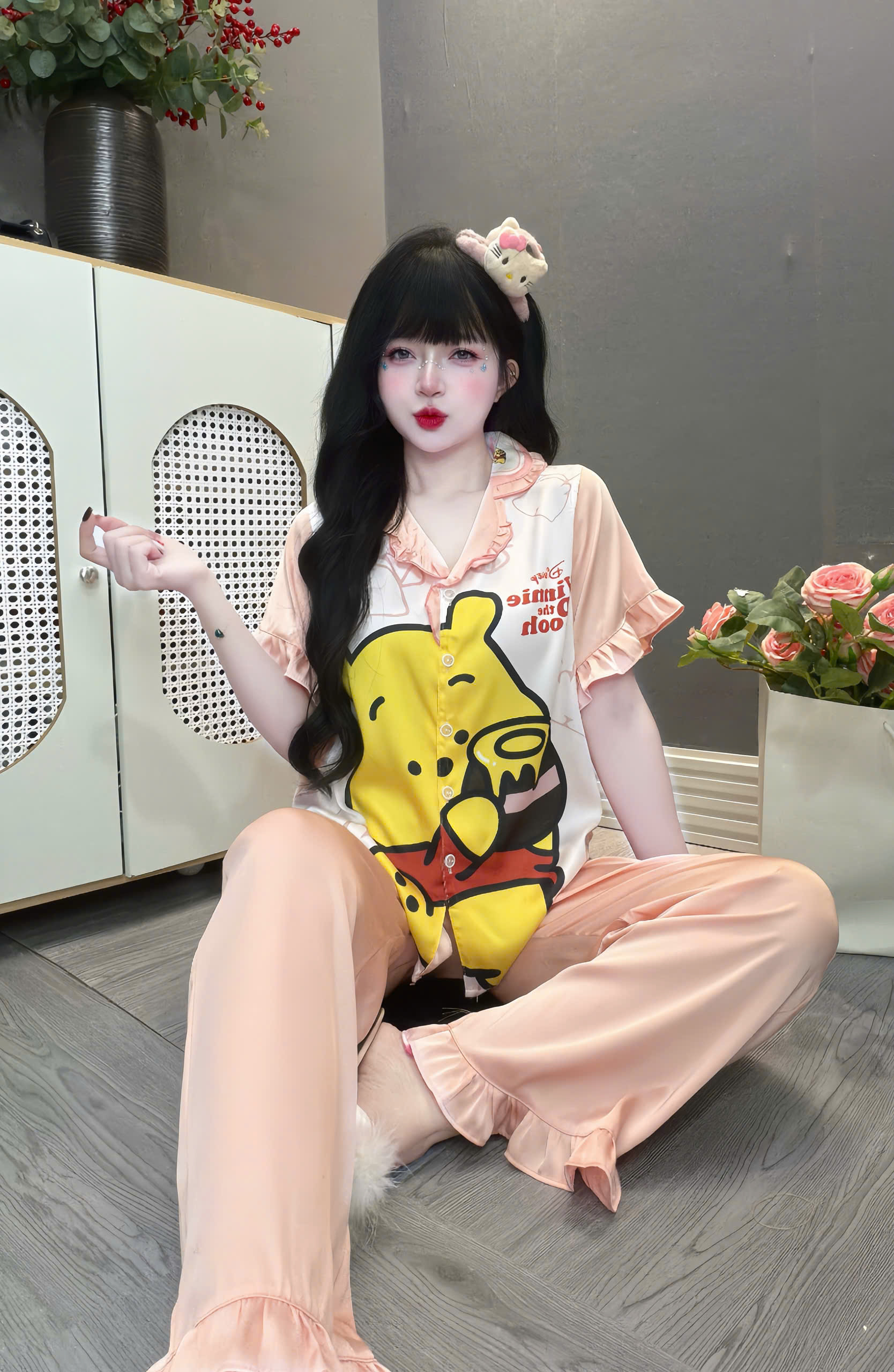 Đồ bộ tay ngắn lụa latin size dưới 60kg
