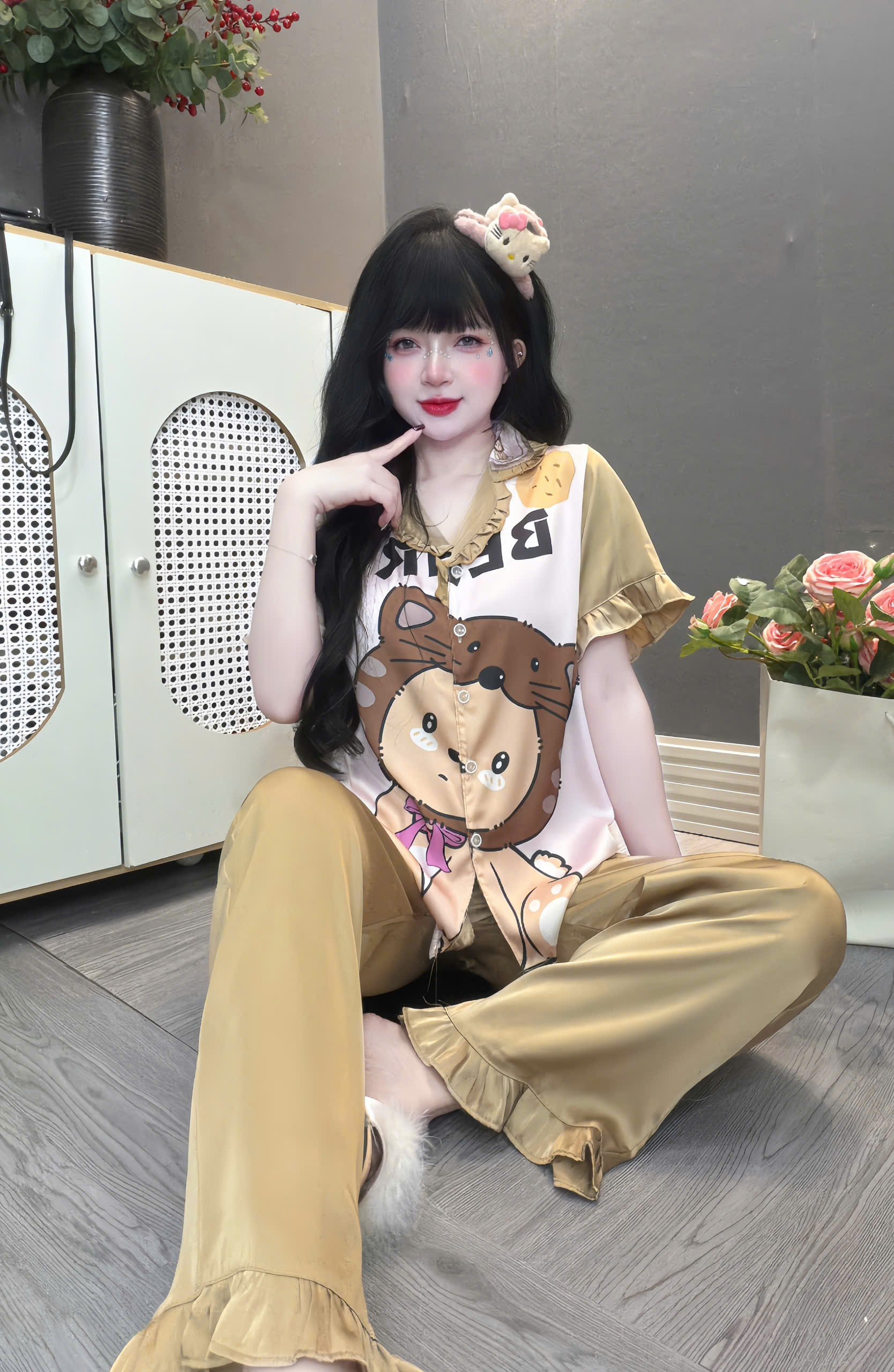 Đồ bộ tay ngắn lụa latin size dưới 60kg