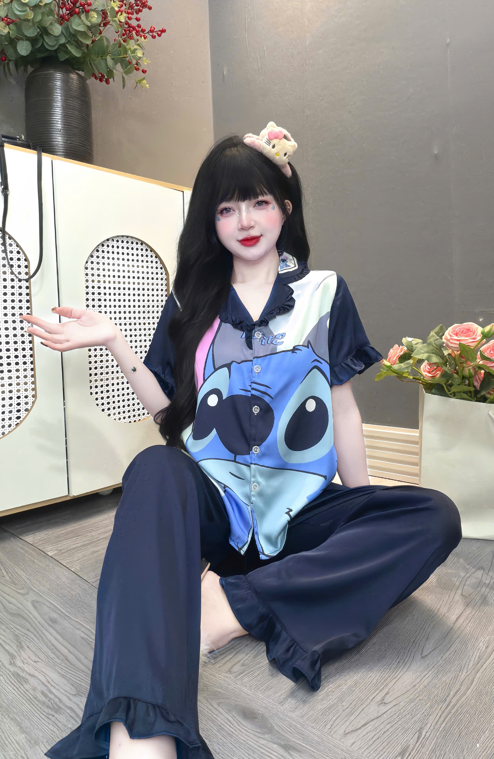 Đồ bộ tay ngắn lụa latin size dưới 60kg