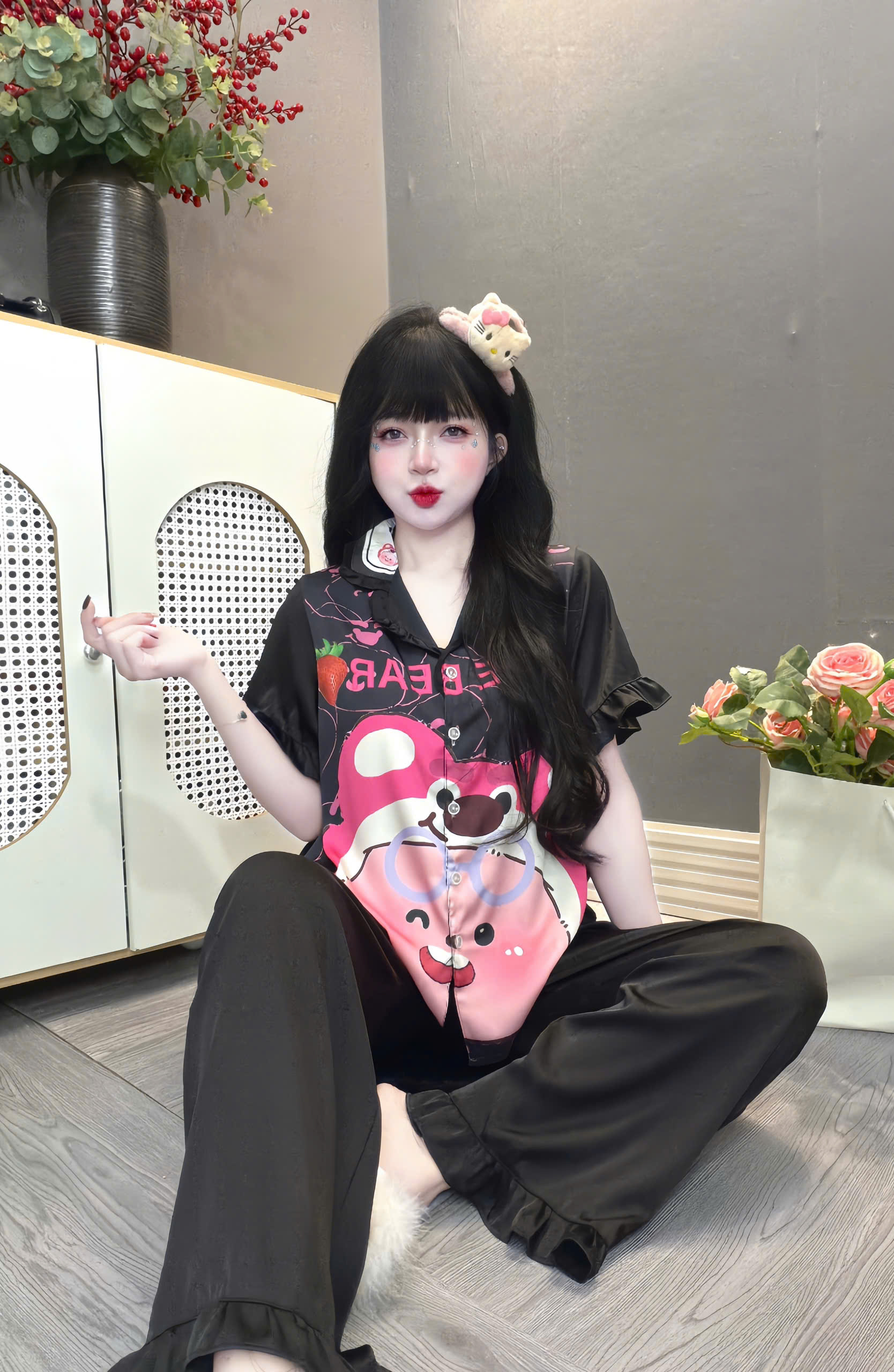 Đồ bộ tay ngắn lụa latin size dưới 60kg