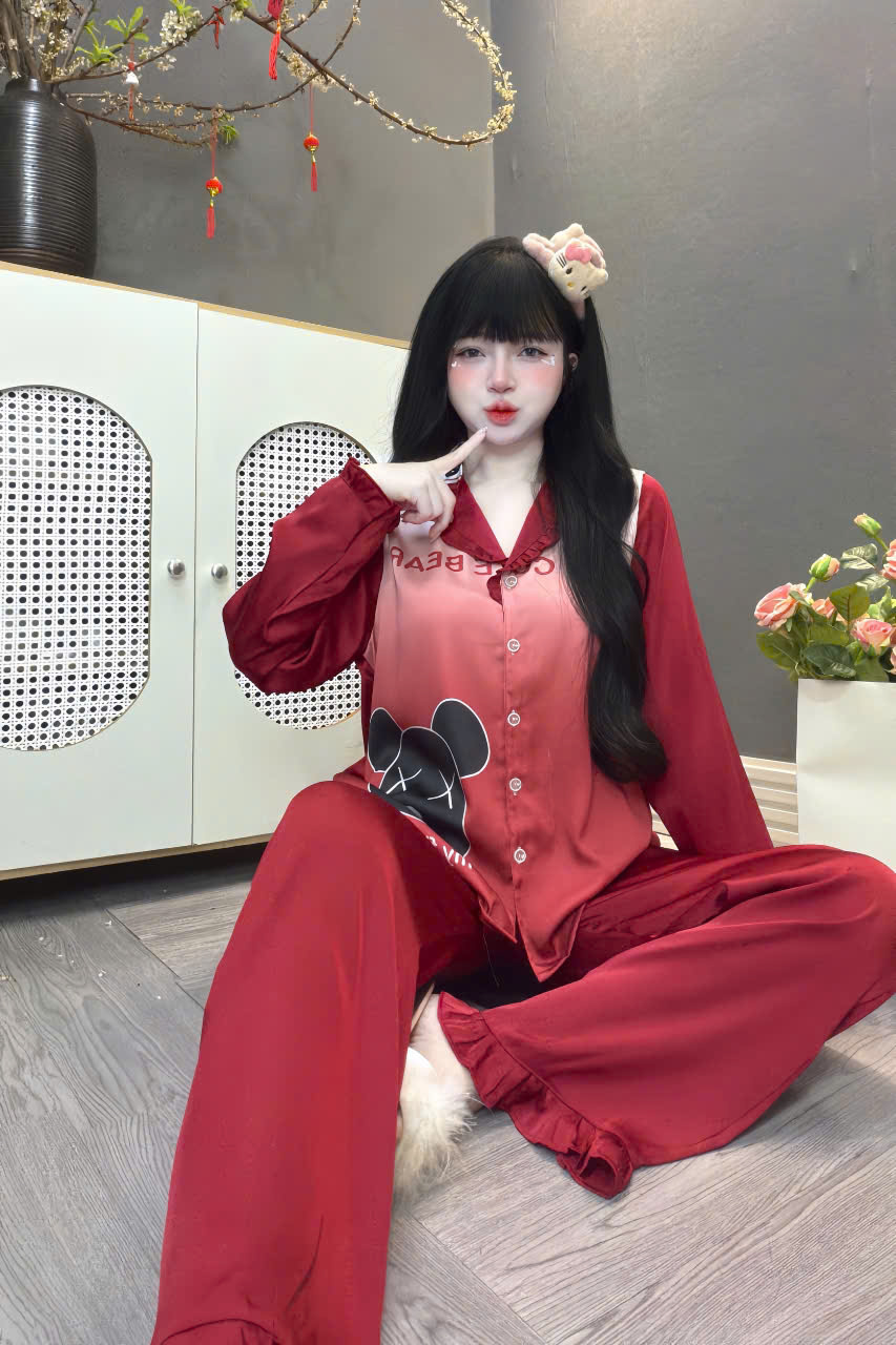 Đồ bộ tay dài lụa latin