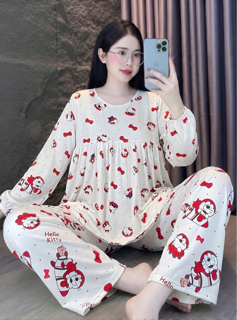 Đồ bộ tay dài tole lạnh size dưới 60kg