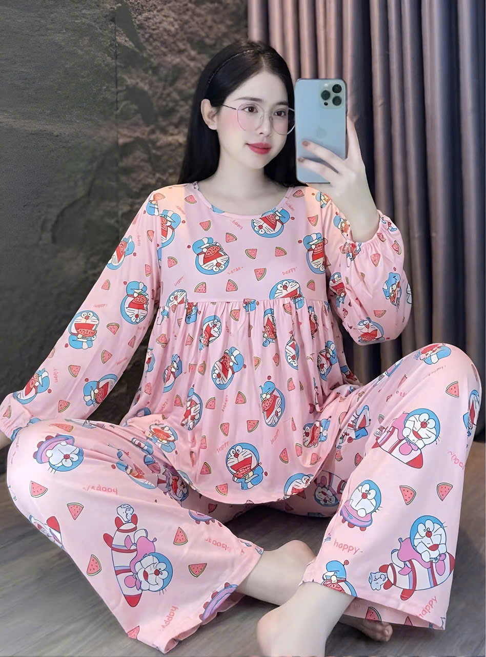 Đồ bộ tay dài tole lạnh size dưới 60kg