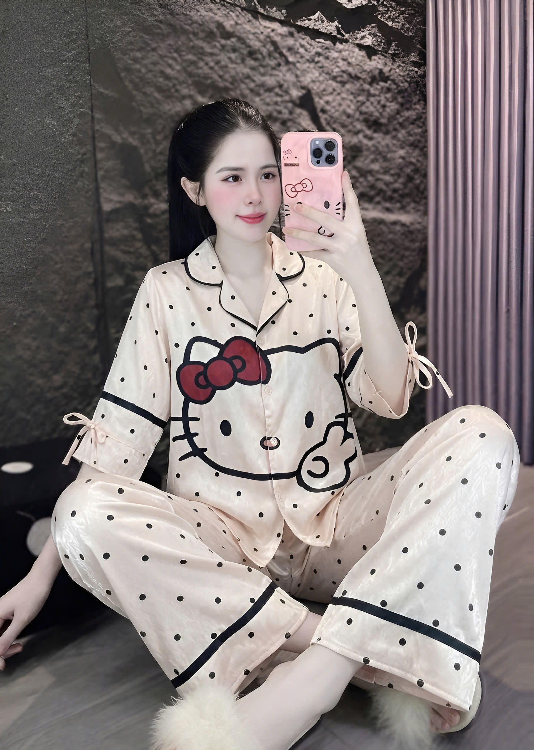 Đồ bộ tay lững lụa xước