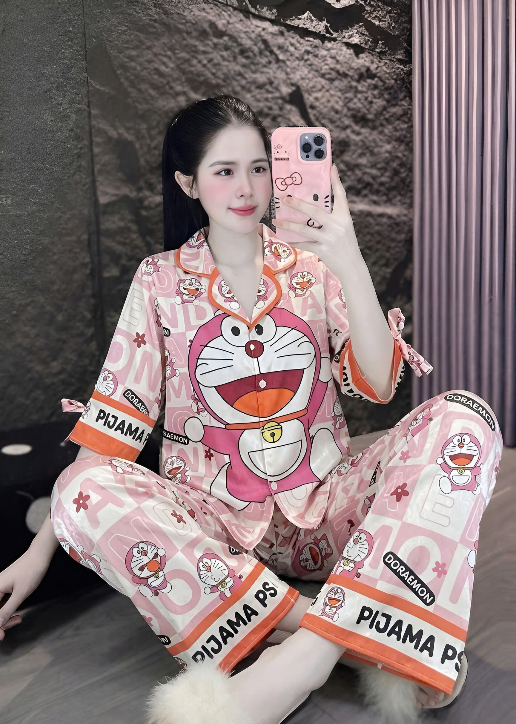 Đồ bộ tay lững lụa xước