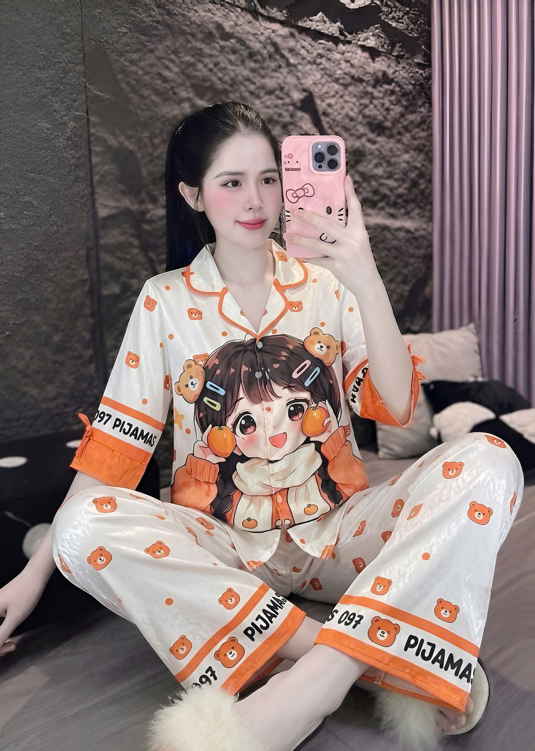 Đồ bộ tay lững lụa xước