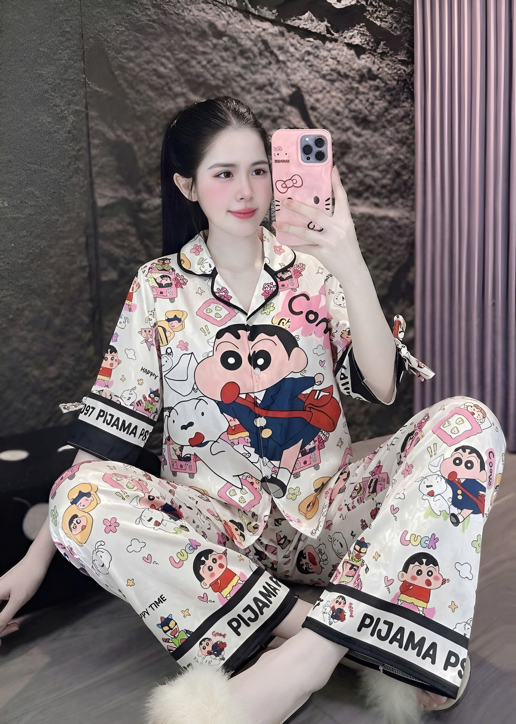 Đồ bộ tay lững lụa xước