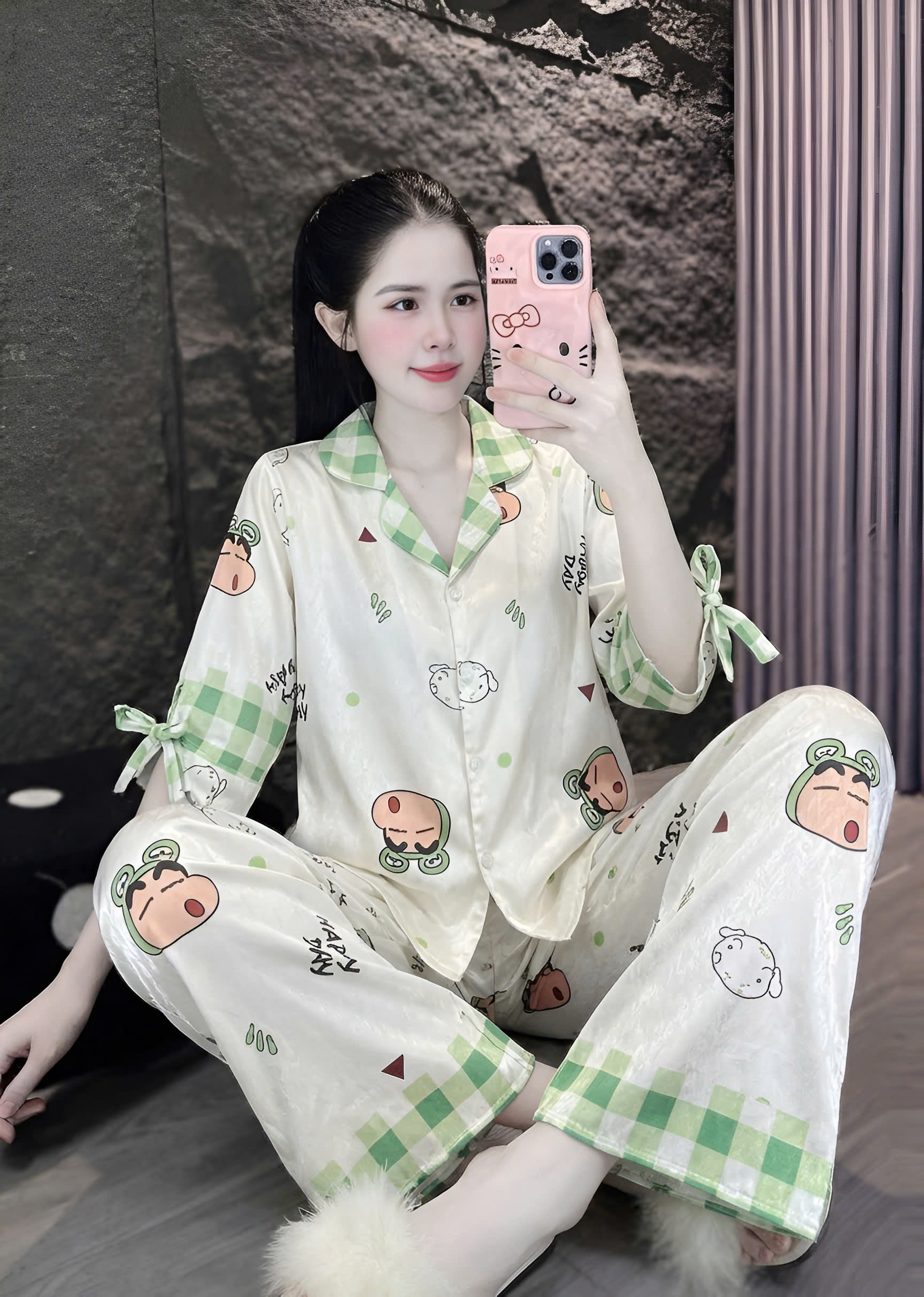 Đồ bộ tay lững lụa xước