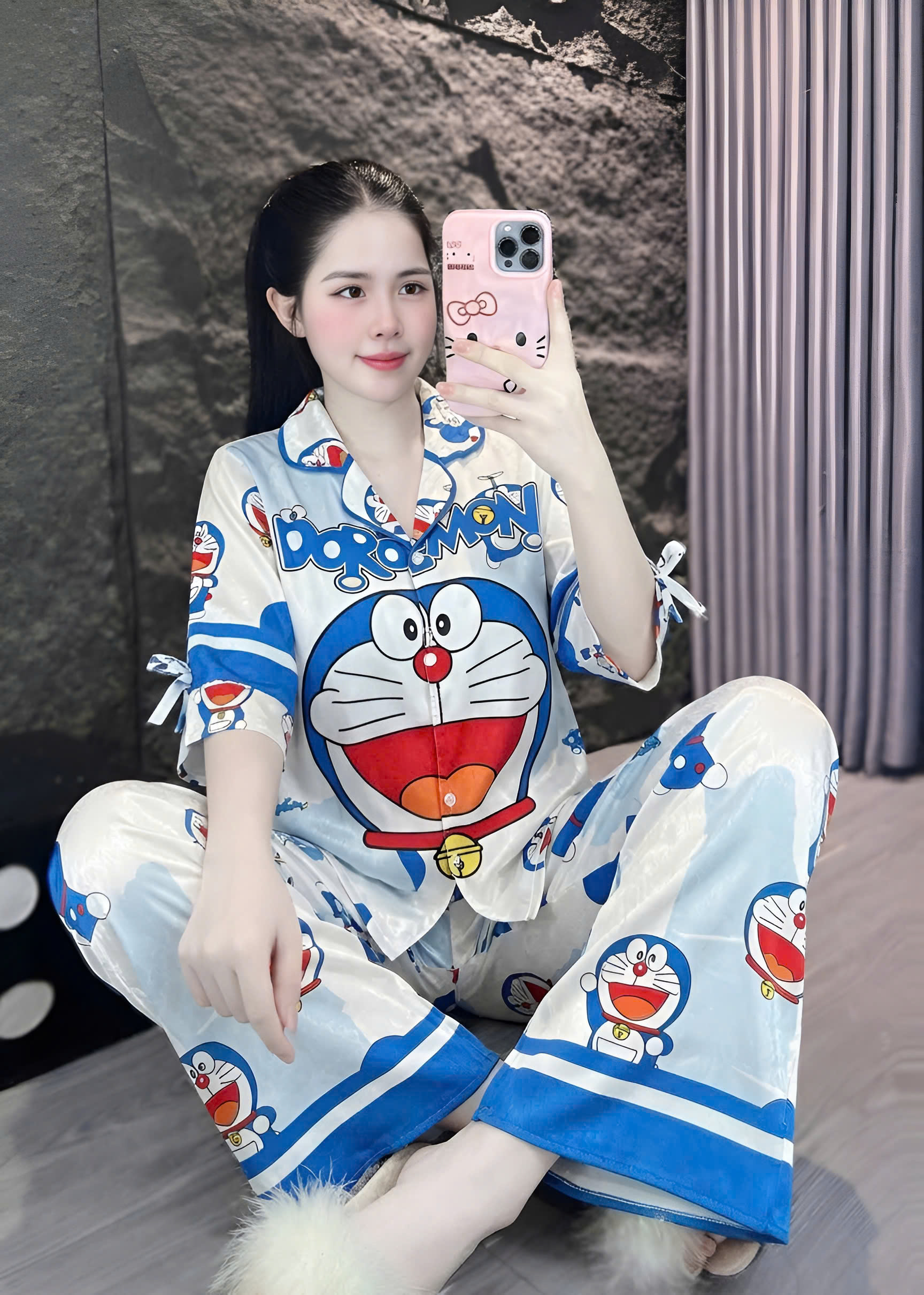 Đồ bộ tay lững lụa xước