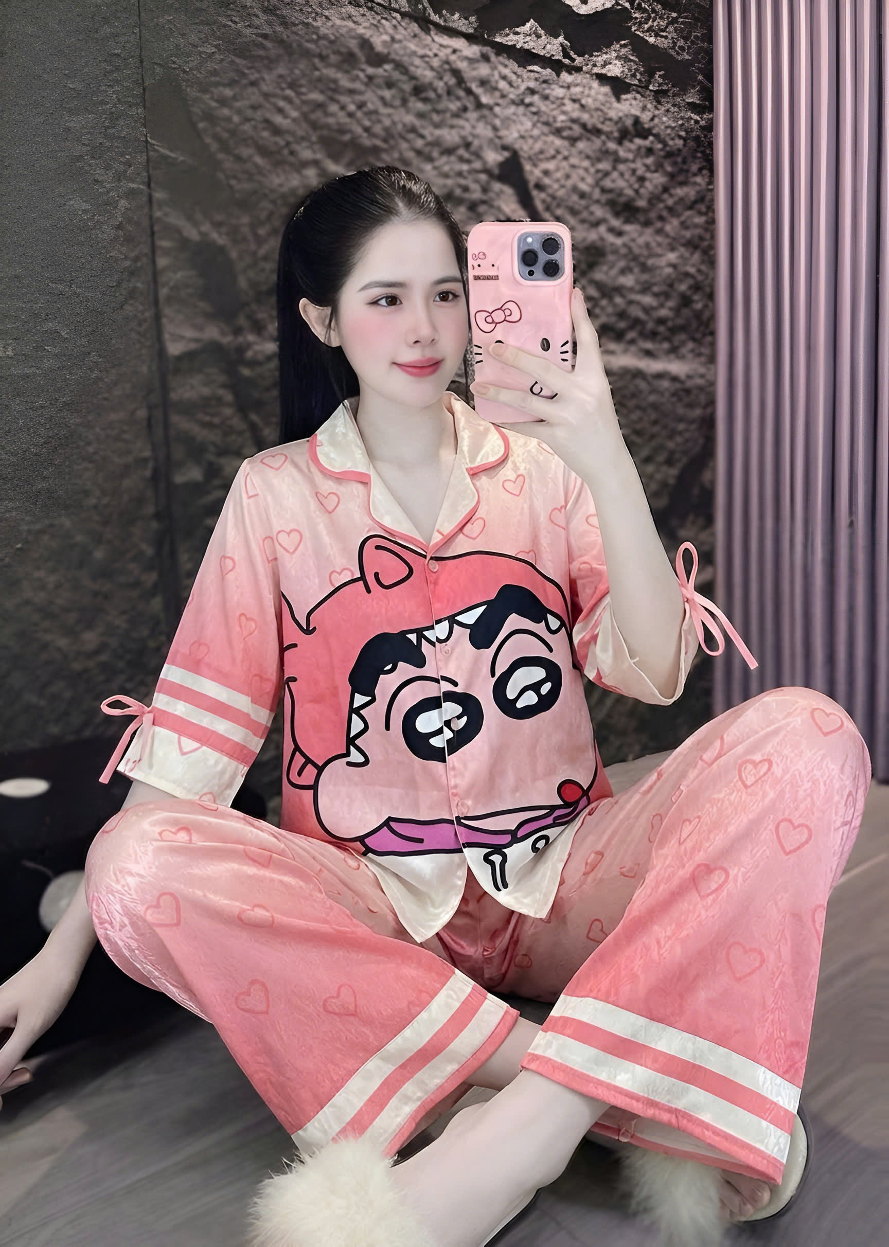 Đồ bộ tay lững lụa xước