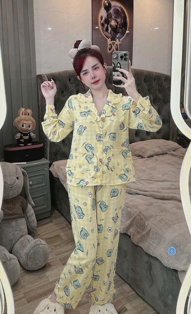 Đồ bộ tay dài lụa mango size dưới 60kg