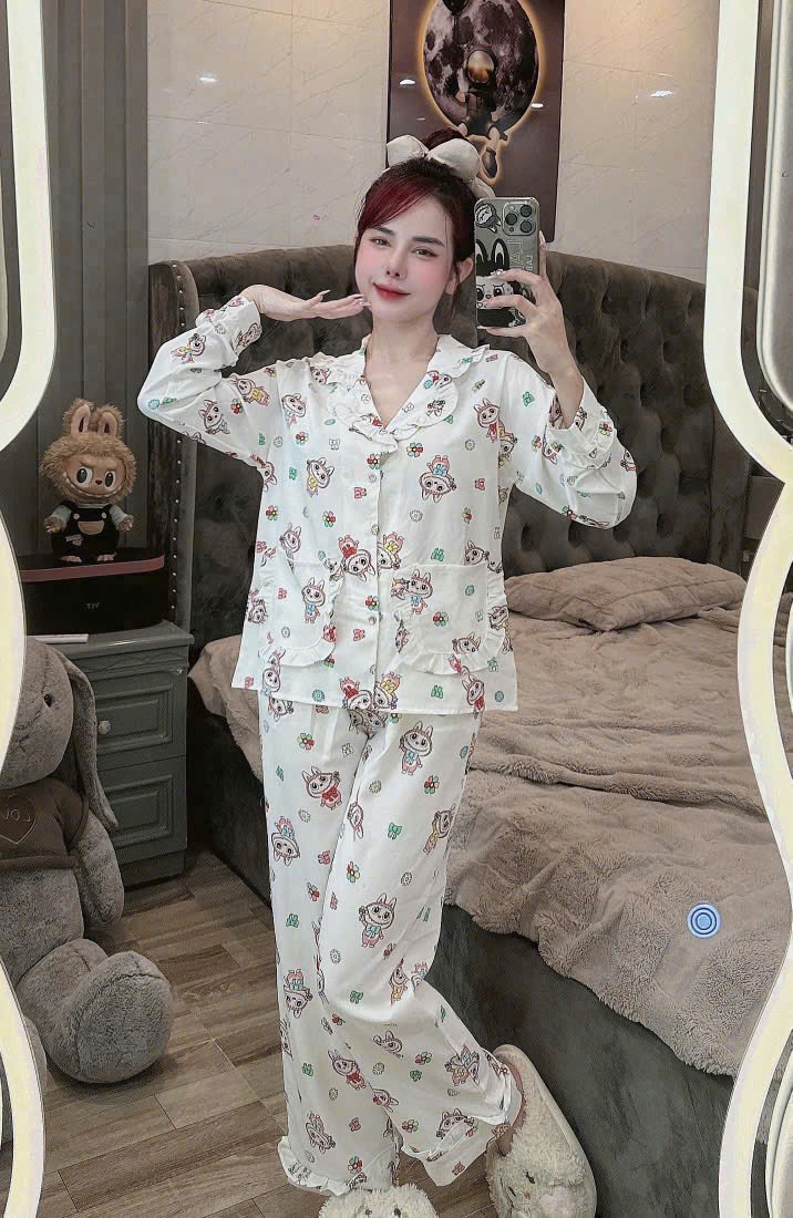 Đồ bộ tay dài lụa mango size dưới 60kg