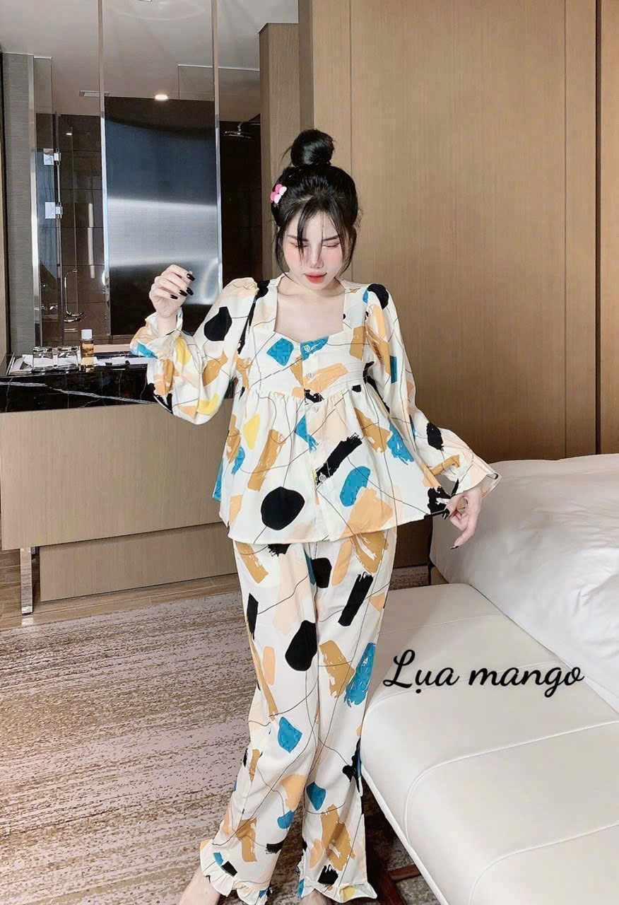 Đồ bộ tay dài lụa mango size dưới 60kg