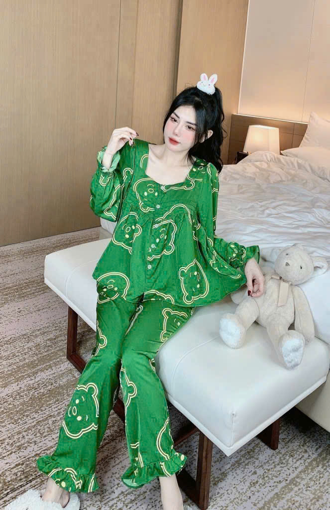 Đồ bộ tay dài lụa mango size dưới 60kg
