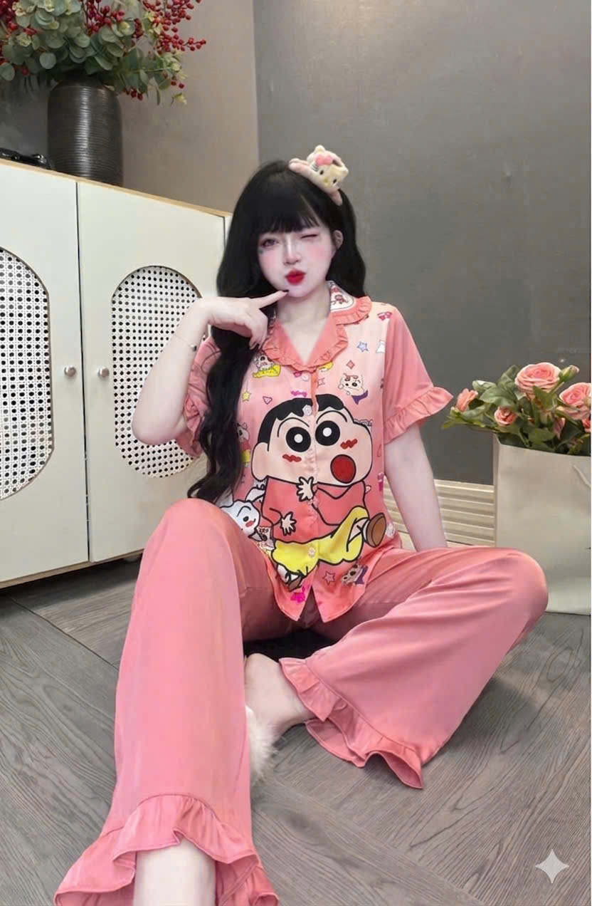 Đồ bộ tay ngắn lụa latin