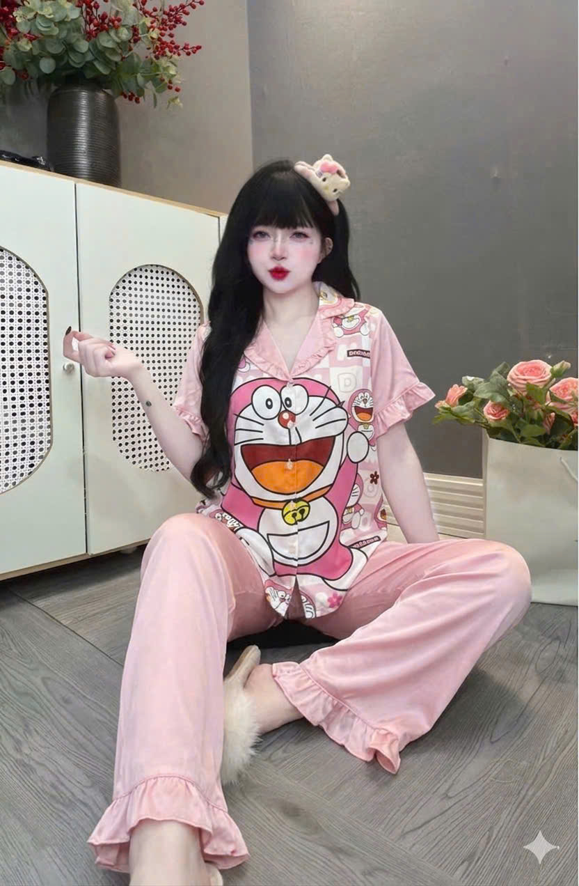 Đồ bộ tay ngắn lụa latin