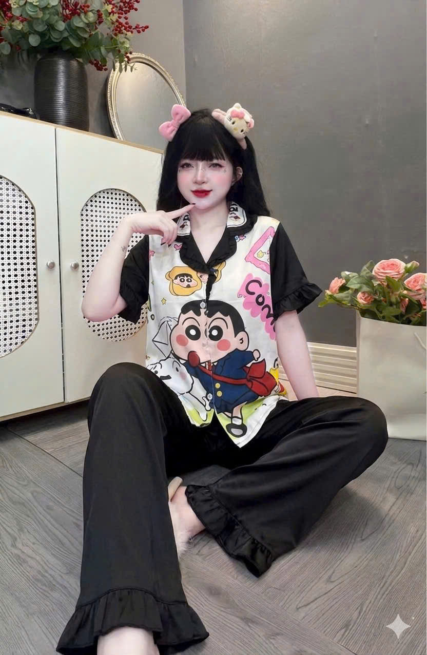 Đồ bộ tay ngắn lụa latin