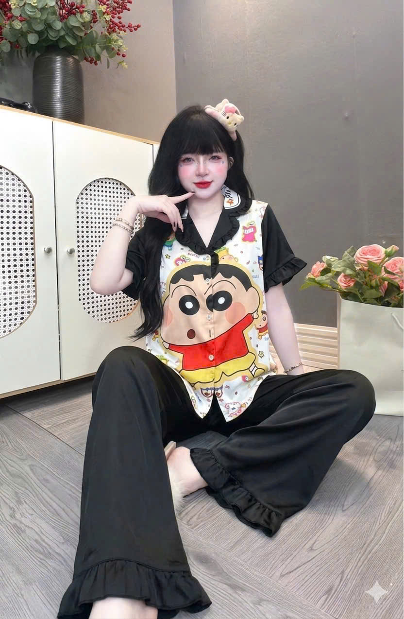 Đồ bộ tay ngắn lụa latin