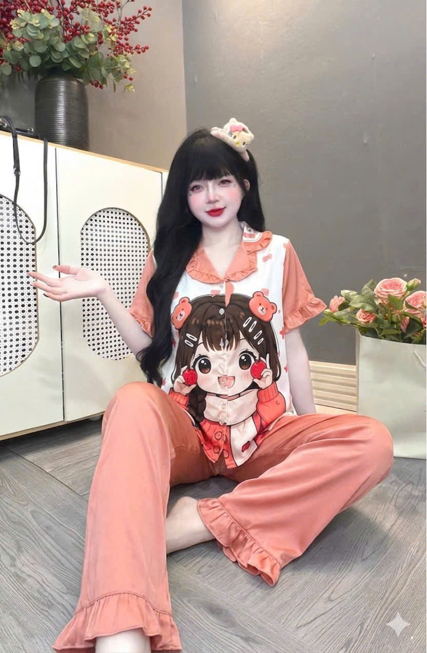 Đồ bộ tay ngắn lụa latin