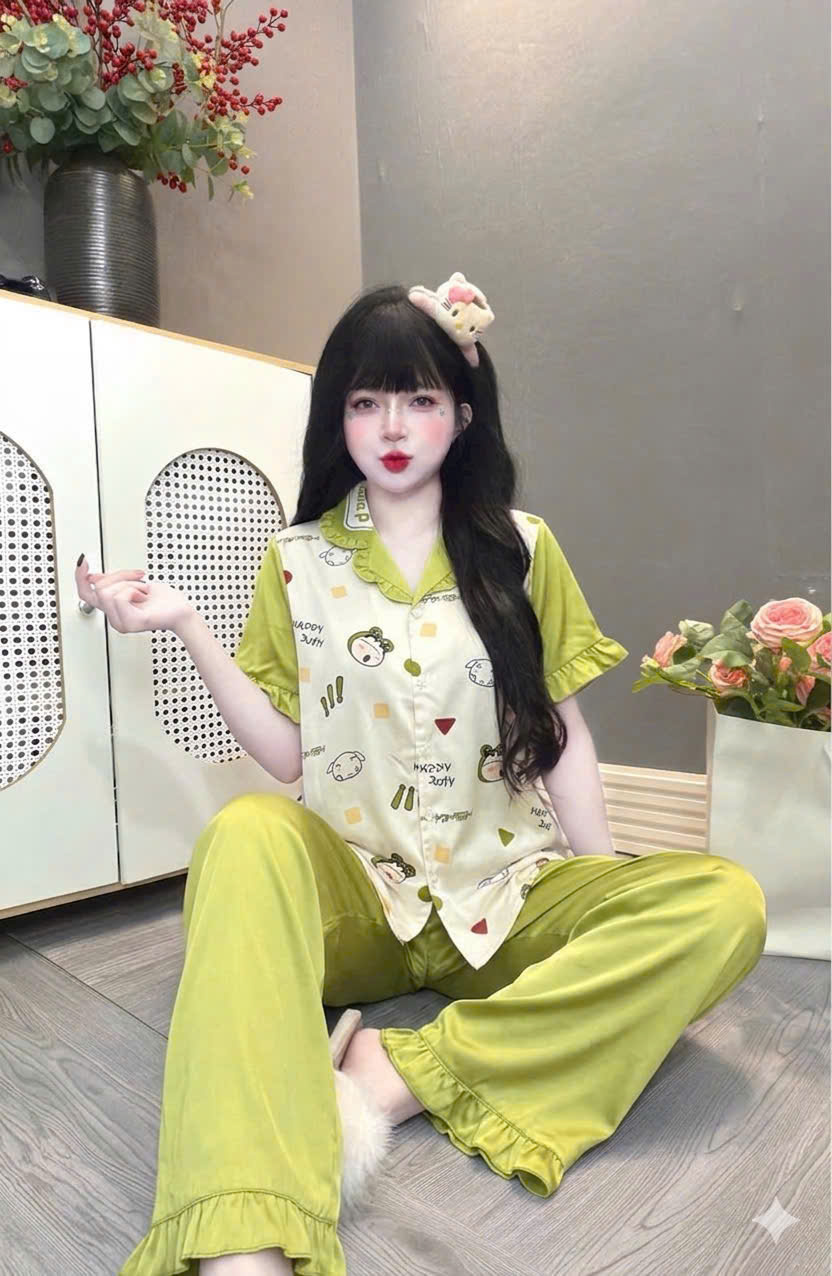 Đồ bộ tay ngắn lụa latin