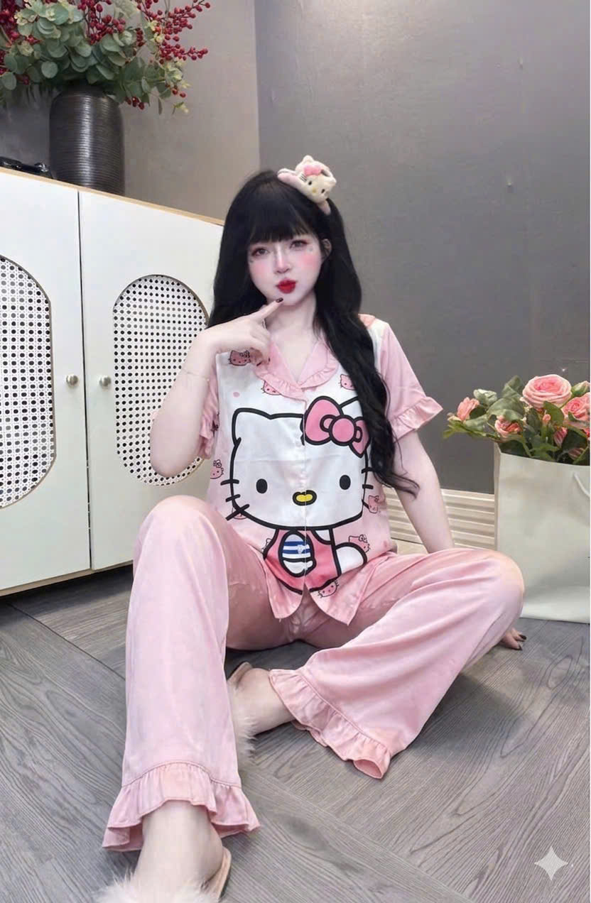 Đồ bộ tay ngắn lụa latin