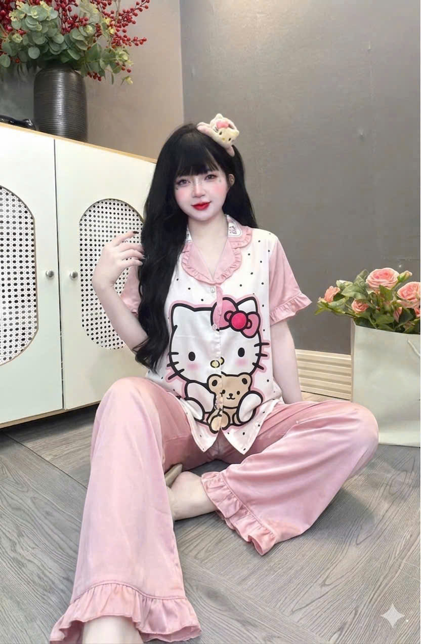 Đồ bộ tay ngắn lụa latin