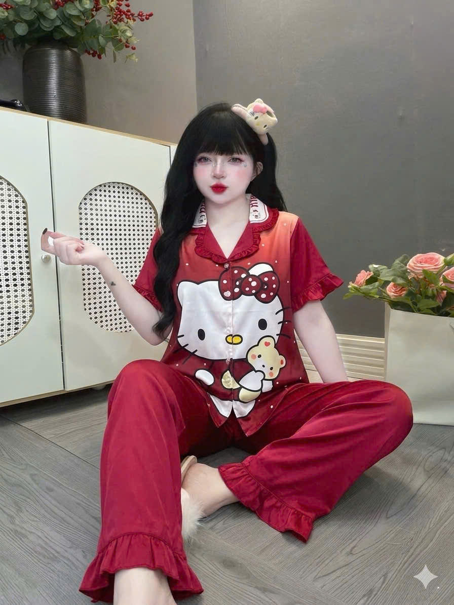 Đồ bộ tay ngắn lụa latin