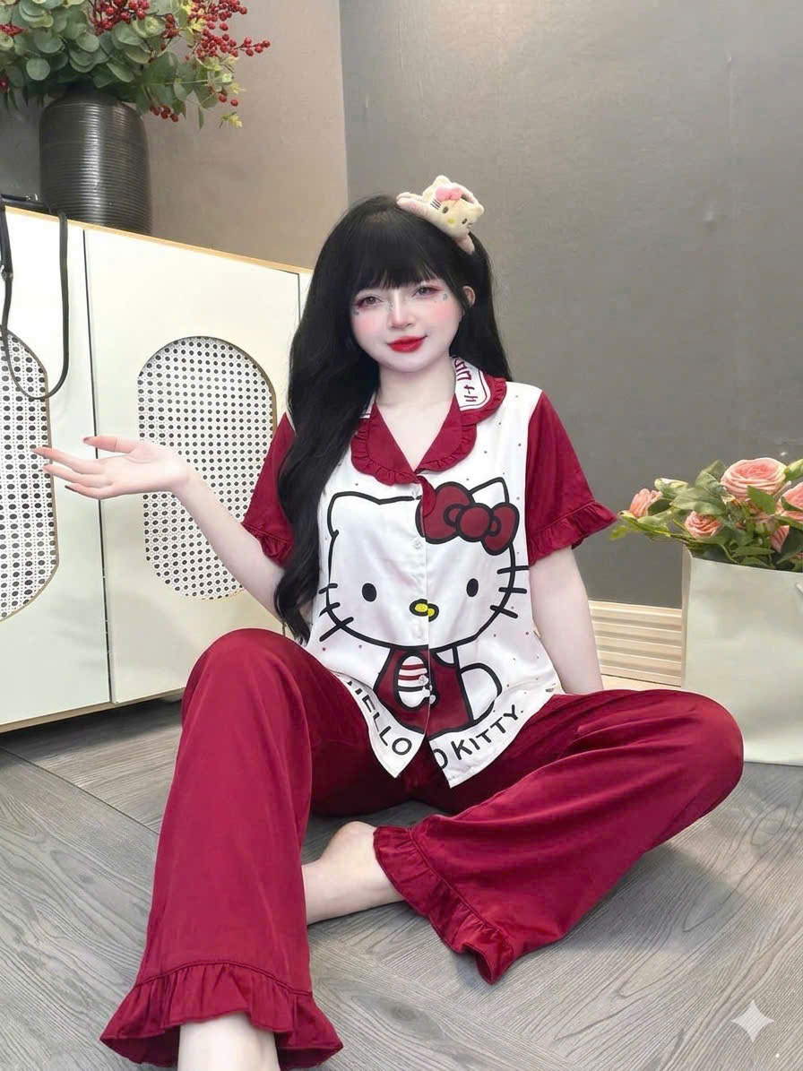 Đồ bộ tay ngắn lụa latin