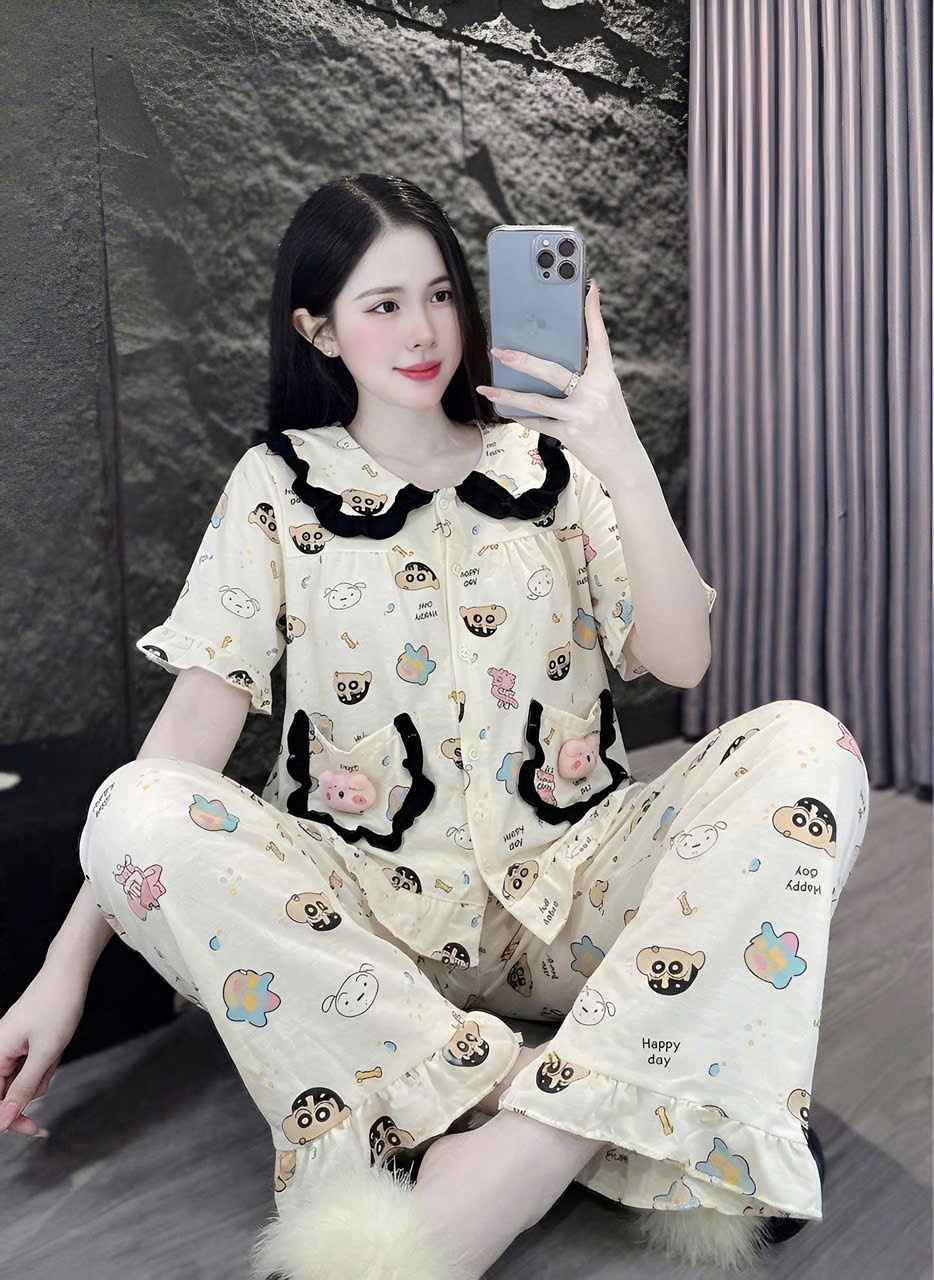 10 mẫu tay ngắn lụa đũi mềm gắn gấu