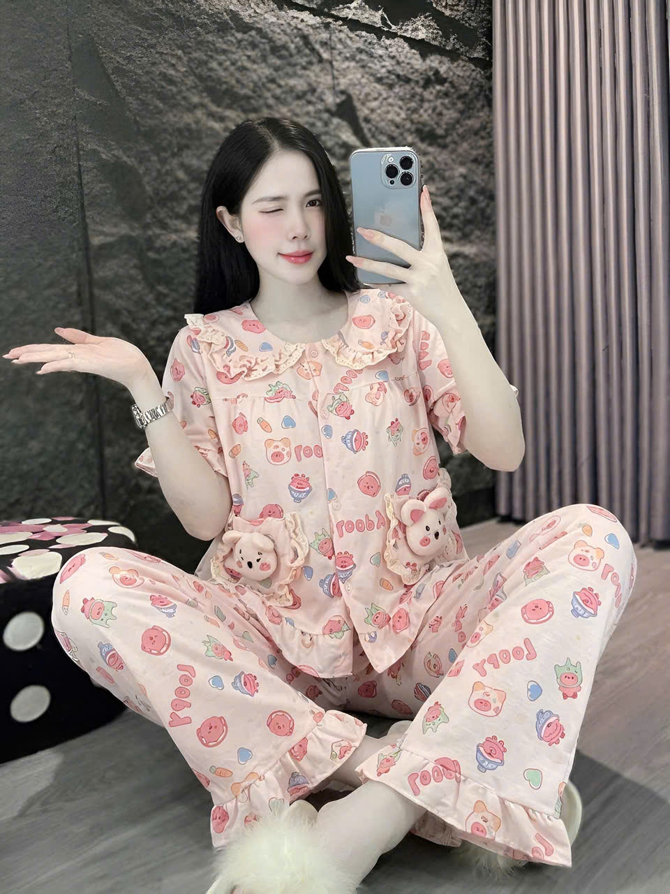 10 mẫu tay ngắn lụa đũi mềm gắn gấu